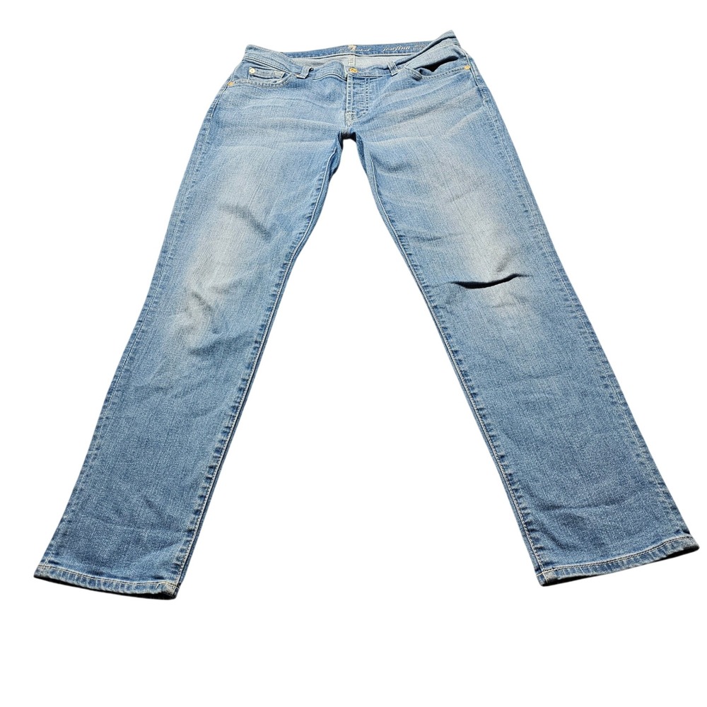 7 For All Mankind Josefina Skinny Boyfriend Jeans Women 25 Blue Denim Light Wash